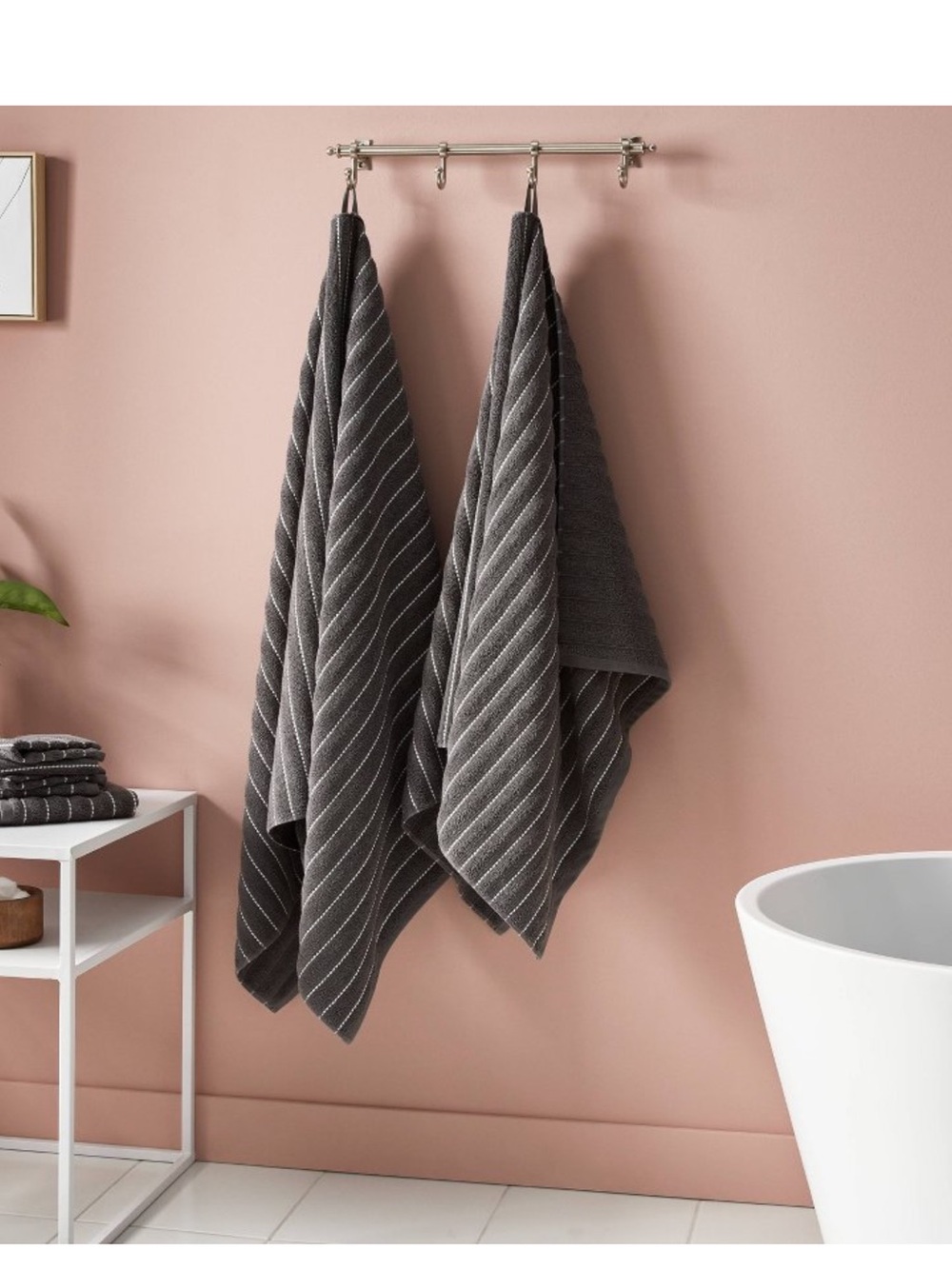 2 Threshold Performance Plus Bath Towel with TENCEL Striped Bath